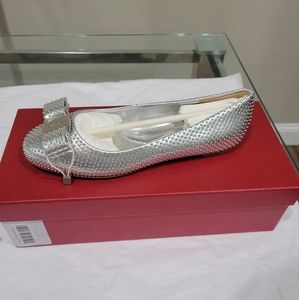 Salvatore Ferragamo Womens Silver Ballet Flats